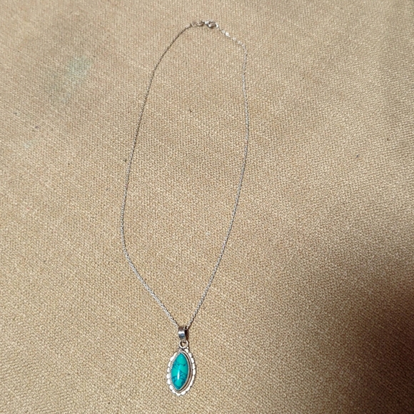 Sterling silver turquoise necklace and earring set - Picture 2 of 2